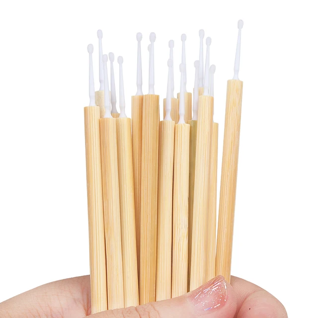 50 pcs Disposable bamboo Stick Micro Brush Mascara Wands Swab Microbrush for Eyelashes Extension women Makeup brushes Tools