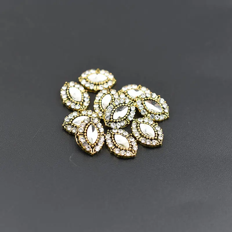 Gold-marquise-9 10 шт./лот украшения для дизайна ногтей AB Стразы сплав ювелирные изделия с блестками аксессуары блеск Камни DIY маникюр Hi-Q - Цвет: Gold-marquise-9