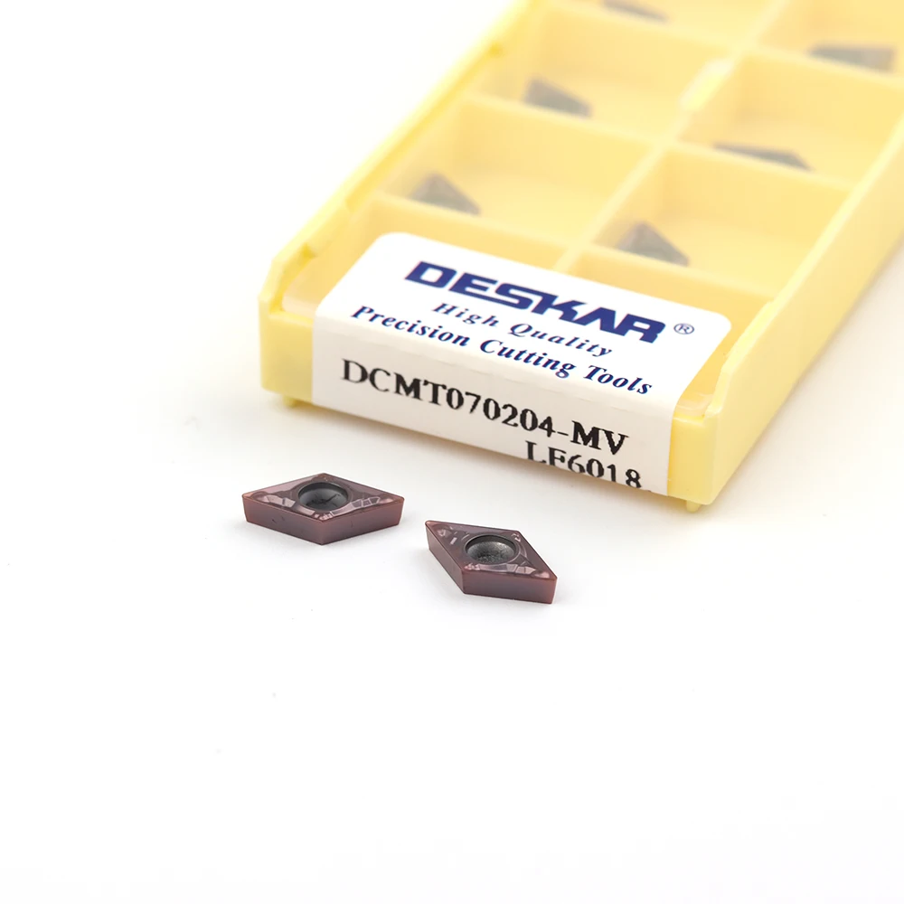 DESKAR Original DCMT070204-MV DCMT070208 MV DCMT11T304 DCMT11T308 LF6018 CNC-Drehwerkzeug Schneidklinge aus Hartmetall Drehwerkzeug – Detail 2