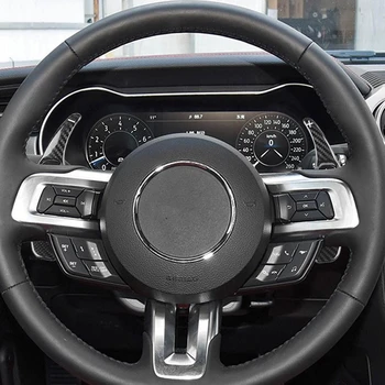 

Car Accessories styling Real Carbon Fiber Car Steering Wheel Paddle Shifters Covers for Ford Mustang 2015 2016 2017 2018 2019