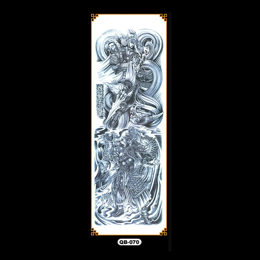 picture show QB Full Arm Flower Tattoo Sticker Waterproof Temporary Tattoo Sleeve Men Women Body Paint Water Transfer Fake Tatoo Sleeve - Цвет: picture show
