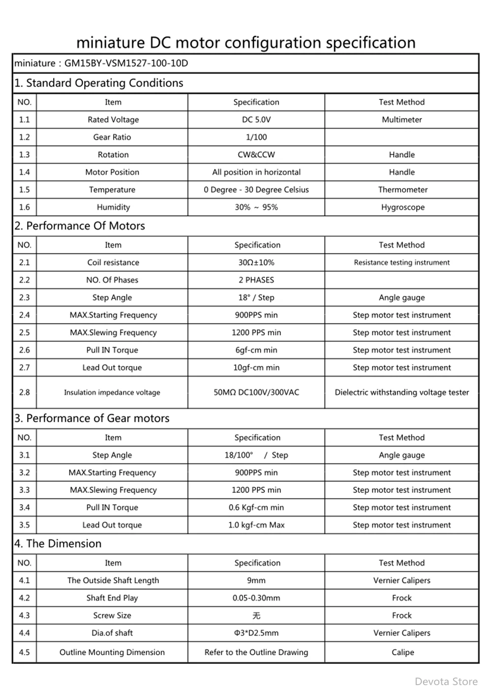 Description Picture 3 of item15mm Micro DC Precision Stepper Motor Mini Drive GearBox 1:10 1:50 1:100 1:298 DIY Monitor PTZ Lens scale driven design Dust pro