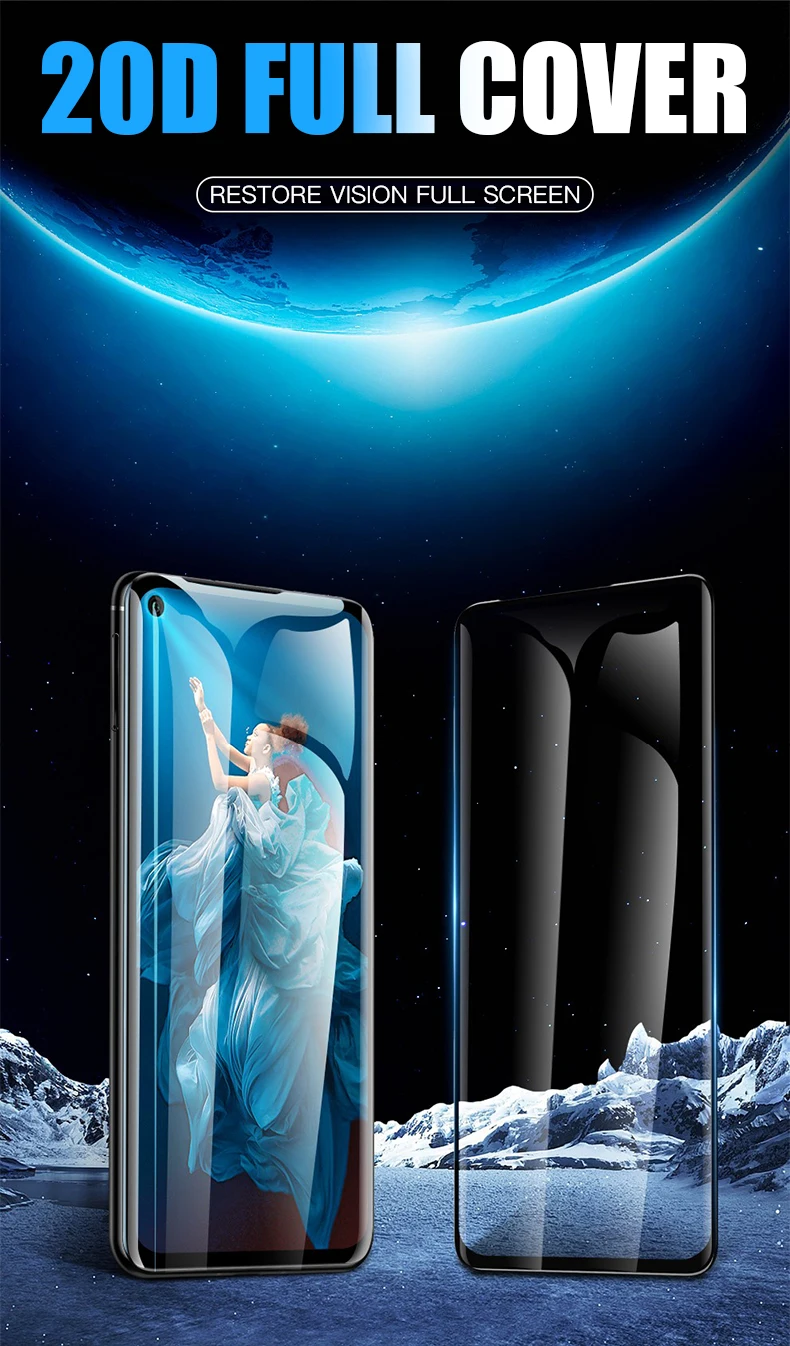 20D закаленное стекло для huawei P30 Lite P20 Pro Полное покрытие экрана Защитное стекло для huawei Honor 10 Lite 20 профессиональная защитная пленка