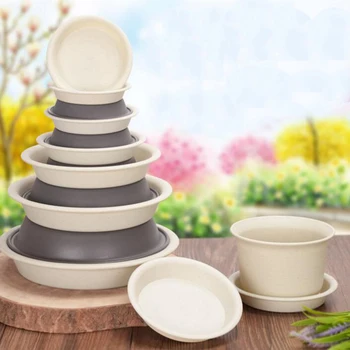 

1PC 18*80mm Round Plastic Flower Pot Tray PDT01 Blue merle Brown