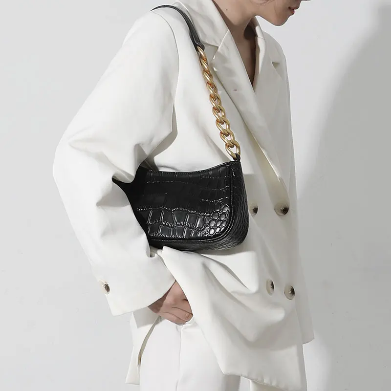 Famous Brand New Shoulder Bag And Purse Pure Color Chain Fashion Women  Messenger Bag High Quality Crocodile Pattern - Shoulder Bags - AliExpress