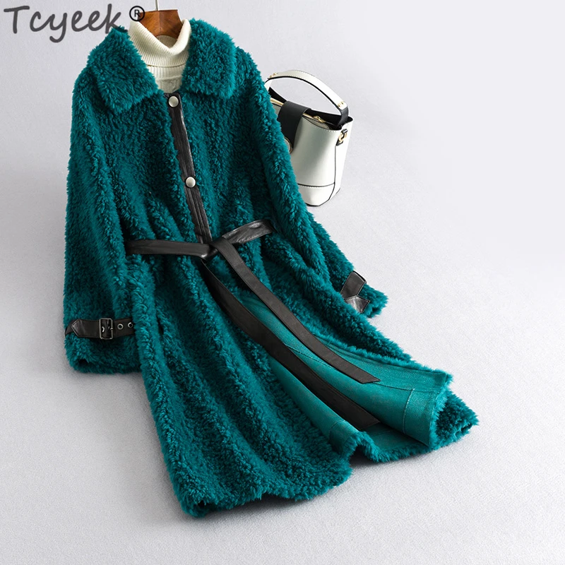 

Real Fur Coat Female Vintage Long Sheep Shearing Jacket Women Clothes 2020 Korean Elegant 100% Wool Coat Tops Hiver 2051