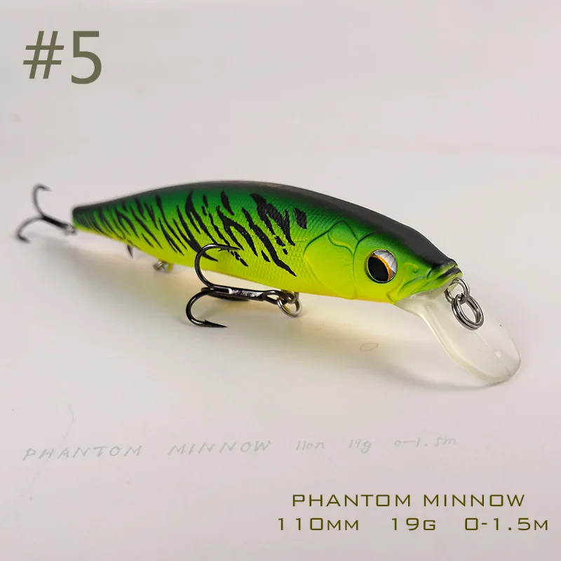 Новая приманка TH110 suspension Minnow 110 мм 19 г Джеркбейт качающийся, искусственный рыболовный Приманка для морской окуня форели окуня Щука приманка для рыбы суспендер воблер - Цвет: Color 5