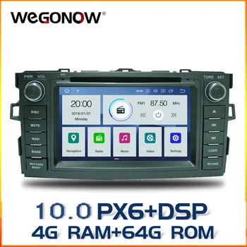 

DSP PX6 IPS Android 10 4GB RAM 64GB Car DVD Player Wifi GPS map RDS Radio DVR TPMS Bluetooth For Toyota AURIS 2007-2010 2011