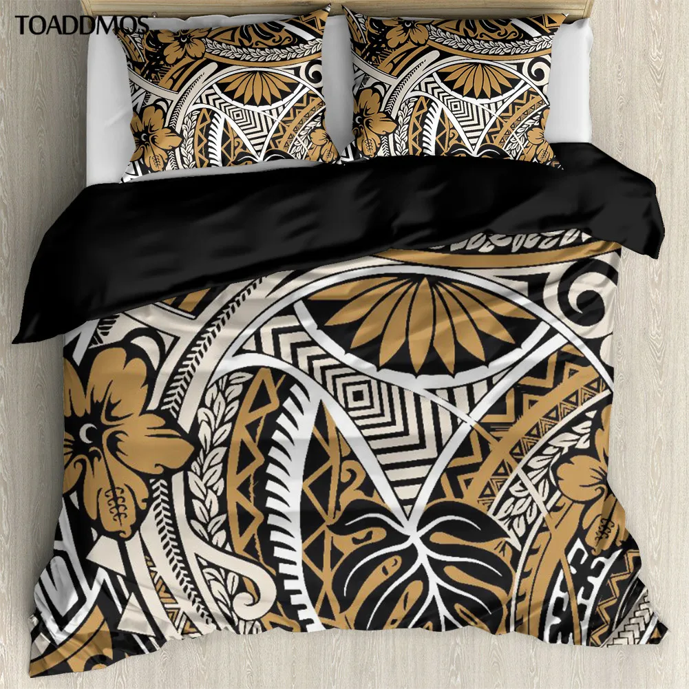 

TOADDMOS Comfort Duvet Cover Bedding Sets Hibiscus Polynesian Pattern Bed Sack Quilt Cover & Pillowslips Set for Bedroom Decor