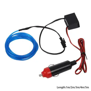

1m/2m/3m 12V Car LED Cold Lights Flexible Neon Wire Light on LED Strips Car Line Lamps Cold Auto Lamps Decorative Strip B6A4