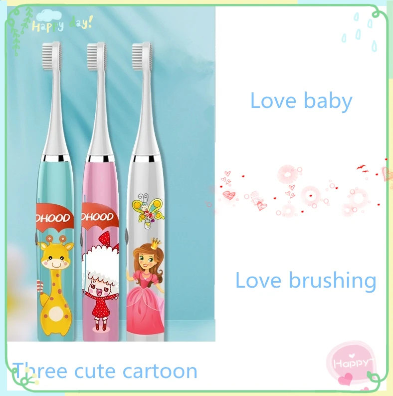 W9 Kids Electric Toothbrush Cartoon Pattern Double-sided Waterproof Tooth Brush Oral Cleaning for Kids W9 Kids Electric Toothbrush Cartoon Pattern Double-sided Waterproof Tooth Brush Oral Cleaning for Kids