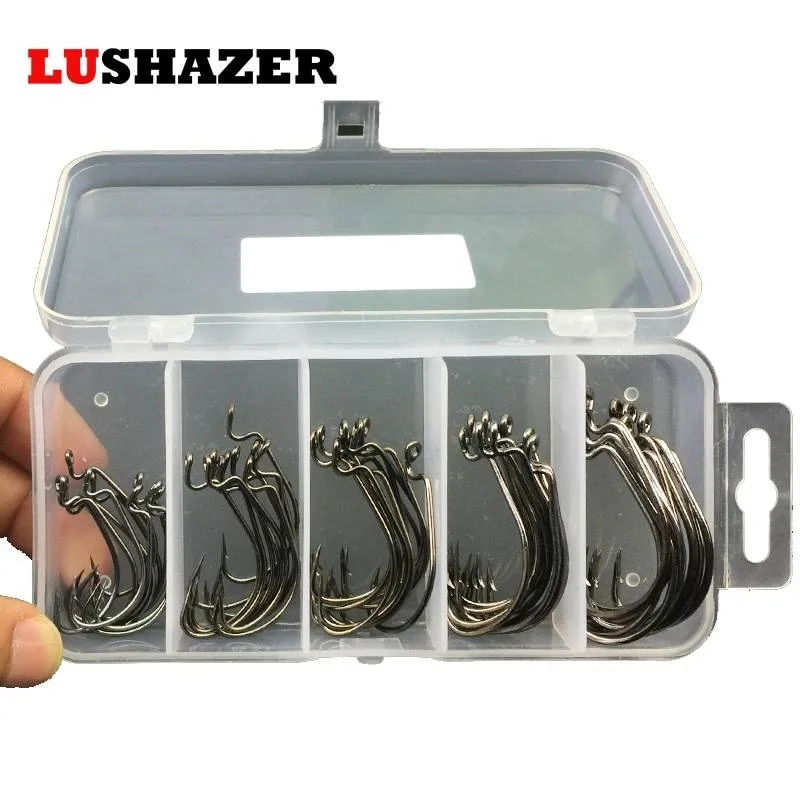 50pcs/100pcs sea hooks Fishing box LUSHAZER offset hook 2# 3/0# carp snap fishing big hooks tackles accessories fishhook|accessories mirror|accessories for 7 tabletsaccessories visor - AliExpress