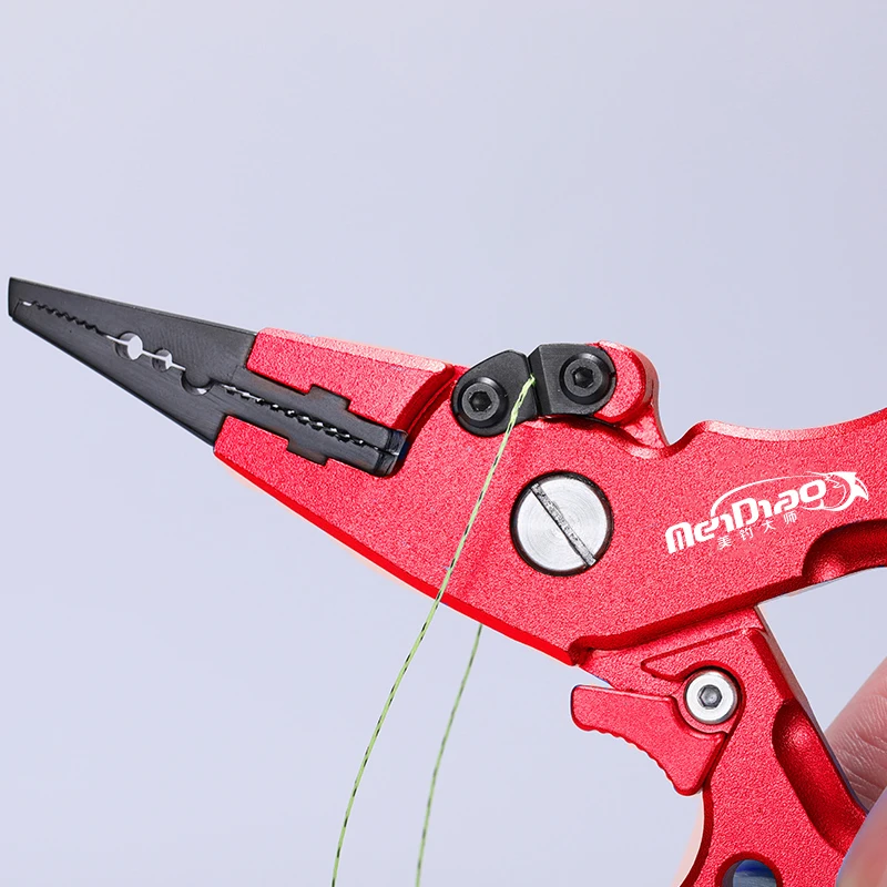 Fishing Pliers Split Ring Cutters Fishing Holder Tackle with Sheath &  Retractable Tether Combo Hooks Remover Aluminum Alloy