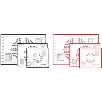 

3 Pieces Silicone Baking Mat Non-Slip Non Stick with Measurements