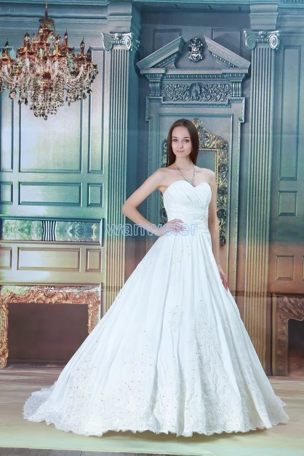 

free shipping 2016 hot seller real picture new design ball gown white/ivory custom size/color bridal dress lace up wedding dress