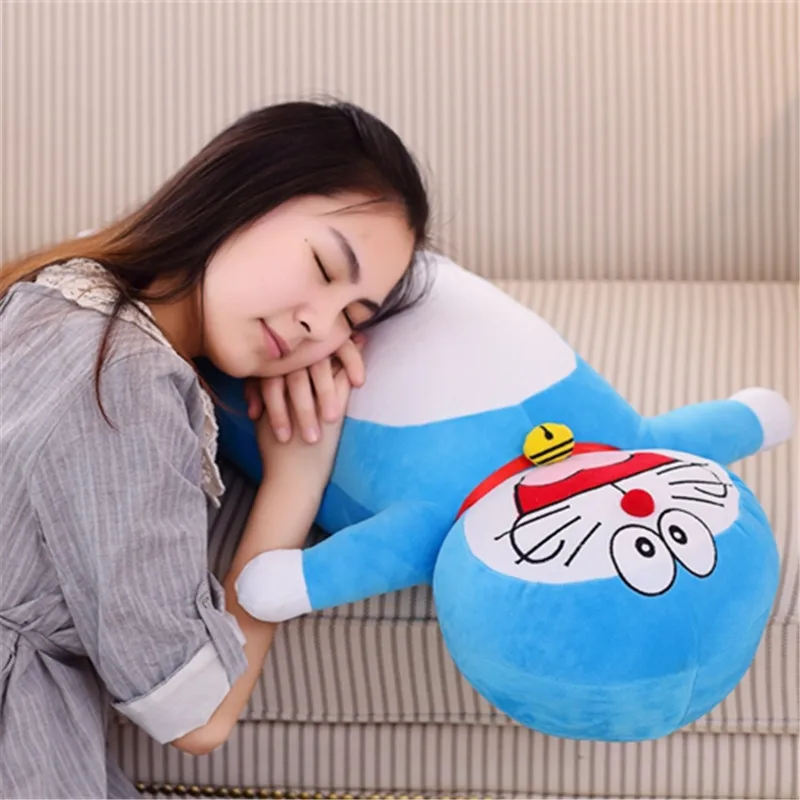 Doraemon Cylinder Long Pillow Cushion Plush Toy Blue Fat Doll Doll Cat Toy Pillow Machine Cat Sleep Pillow Sofa Bed Cushion Birt