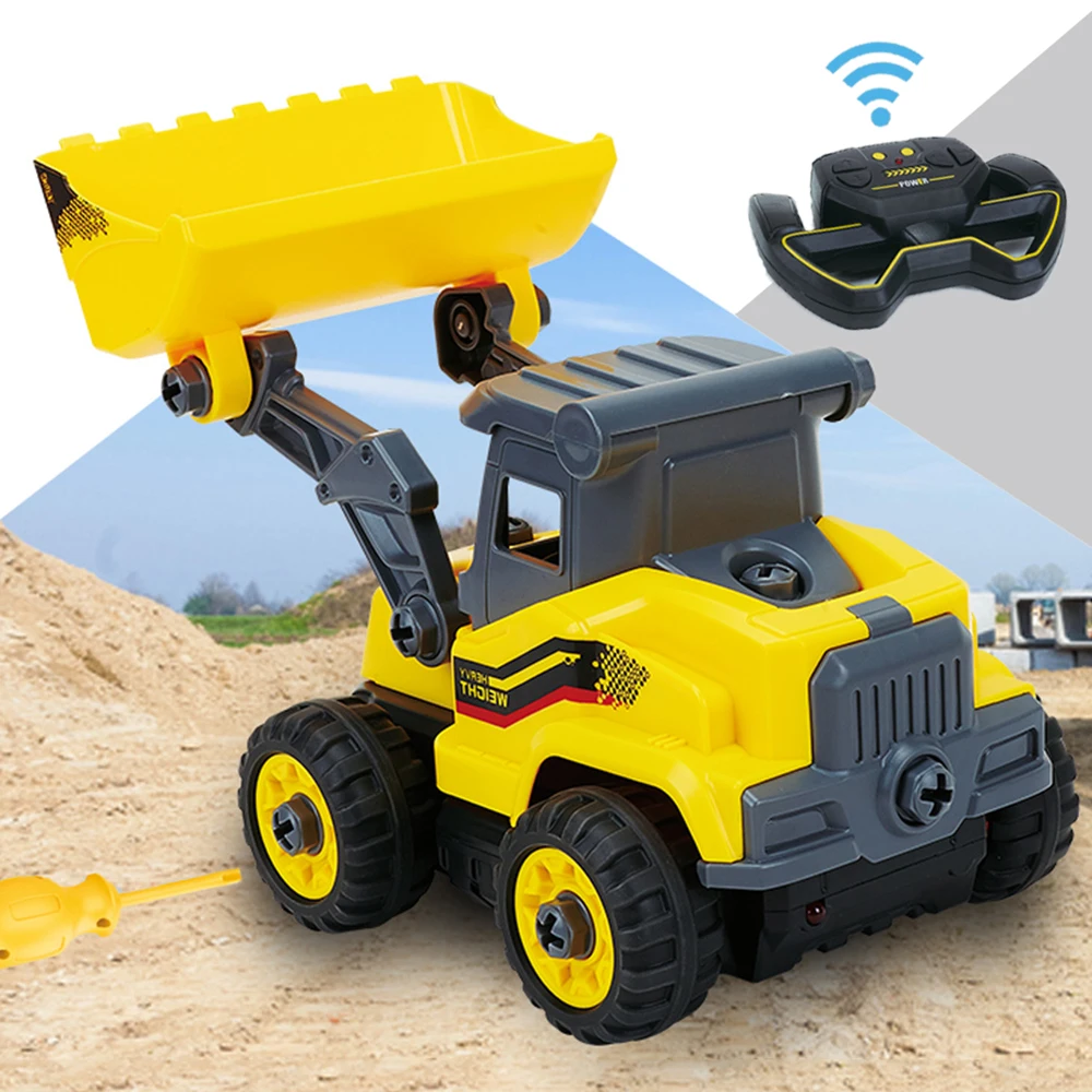 RCCarToyDIYRemoteControlExcavatorTruckBulldozerAssembleModel