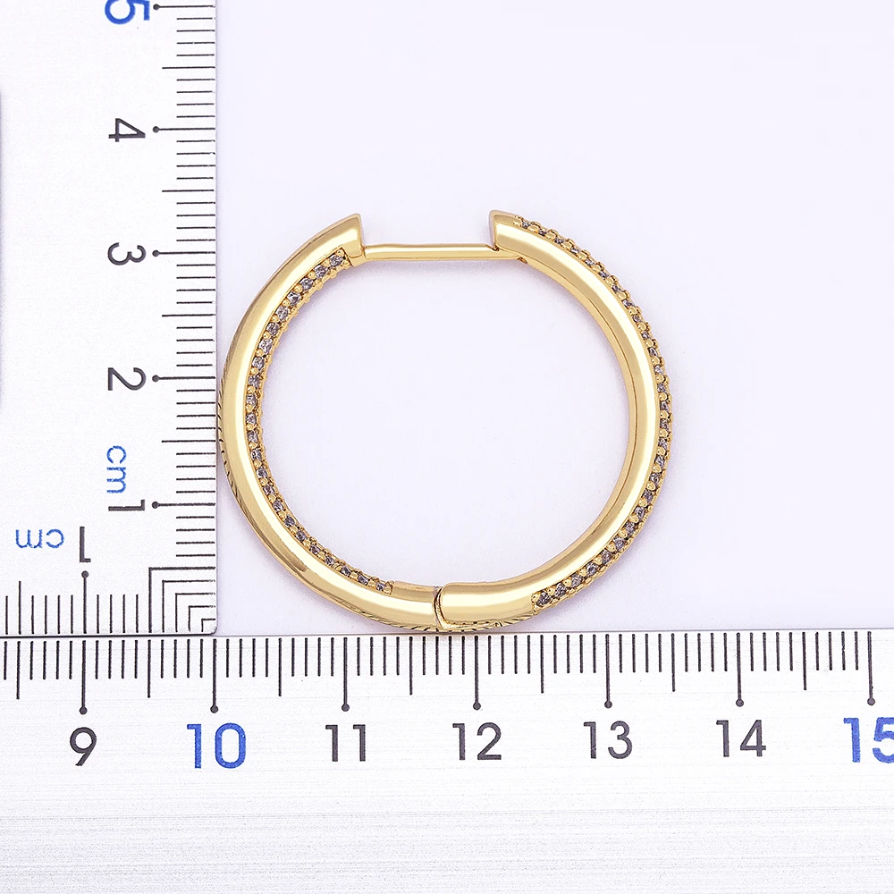 Gold Color Full Zircon Hoop Earrings for Women Simple Design Round Circle Huggies Earrings Steampunk Accessories Jewelry hoop earrings golden earrings