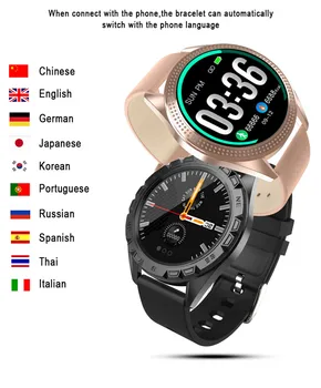 

VS KSR914 Sports Smart Watch Leather Wristband Forecast Bluetooth Multi function Fitness Tracker for Android iOS Huawei Apple