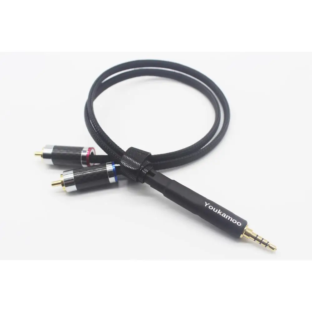 3 5mm Balanced to RCA Audio Headphone Adapter Cable 3 5mm 4 Pole Male 1 FT 0 3M