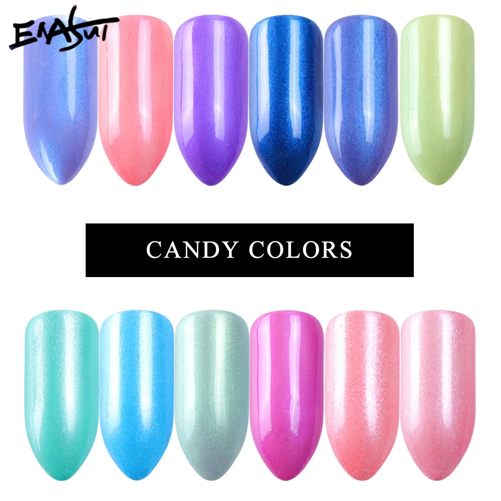 ENASUI Nail Art Decorations 12Grids Chrome Nail Powder Dipping Shimmer Dust Colorful Pigment Powder Rubbing Pearl Glitter Powder