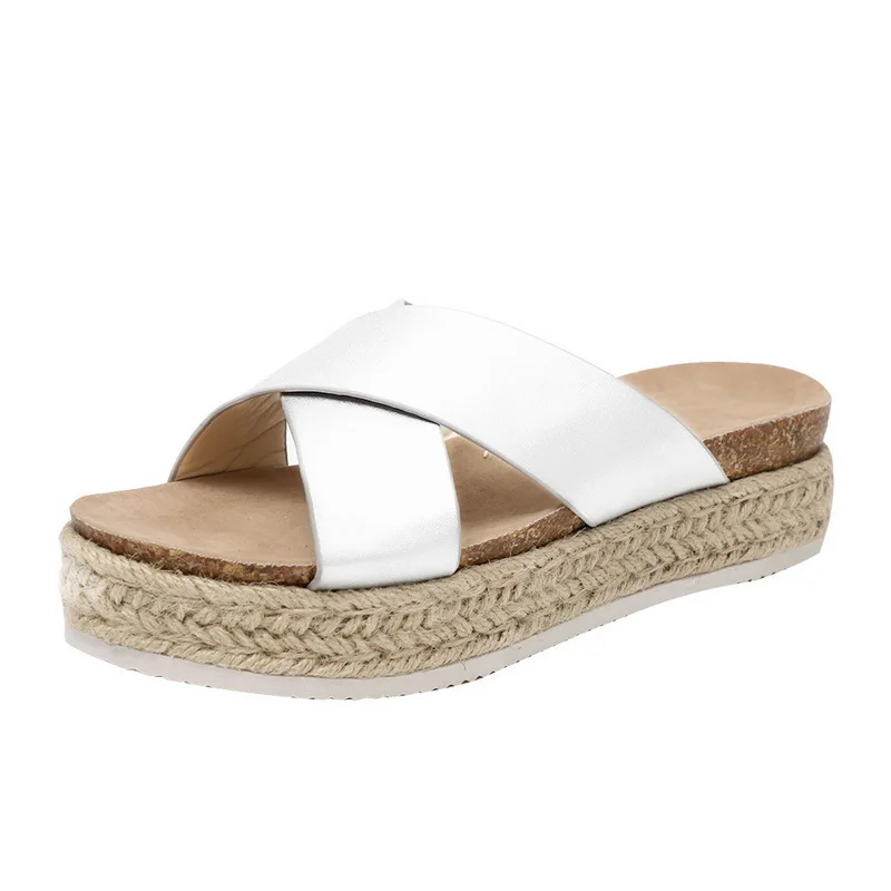 White LOOZYKIT2019; женские шлепанцы; шлепанцы на толстой подошве; сандалии; пляжная обувь с пантерой - Цвет: White