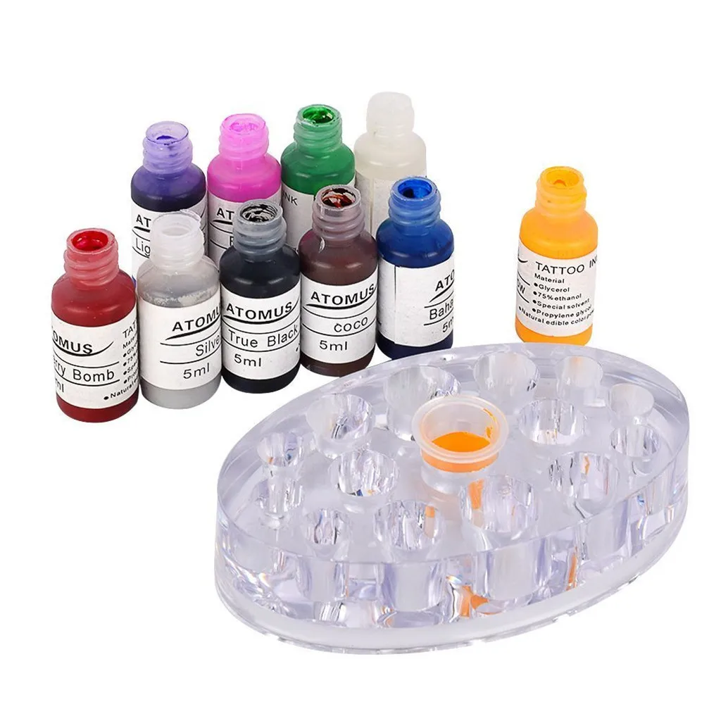 10 Color 0.18oz 5ml Premium Tattoo Ink Set Bottled Pigment Paint For Needles 10 Color 0.18oz 5ml Premium Tattoo Ink Set Bottled Pigment Paint For Needles