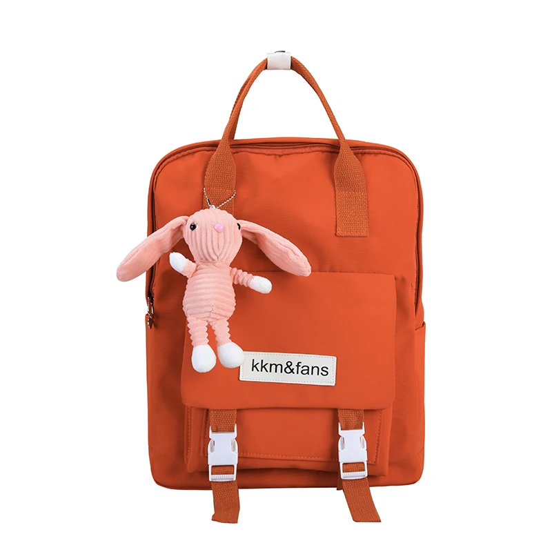 Водонепроницаемый женский рюкзак, женские школьные сумки для подростков, Женский нейлоновый рюкзак для путешествий, рюкзак с бантом для девочек - Цвет: Оранжевый