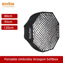 Godox-Reflector portátil, paraguas Softbox + rejilla de panal para Flash Speedlight, 80cm, 95cm, 120cm