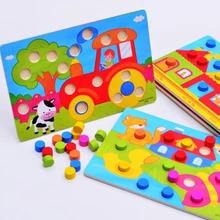 

Color Cognition Board Montessori Educational Toys For Children Wooden Toy Jigsaw Kids Early Learning Color Match Game