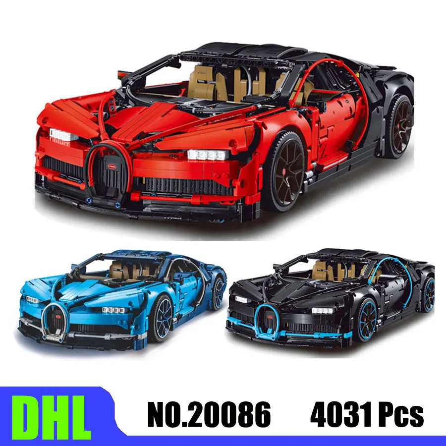 

DHL Ship Bugattied Chiron Racing Car Sets 4031pcs building Blocks Technic Series Car Model Bricks Compatible 42083 Gift