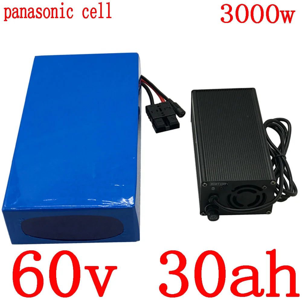Best 60V 30ah electric bike battery 60V 30ah lithium ion battery 60V 2000W 2500W 3000W electric scooter battery use panasonic cell 0