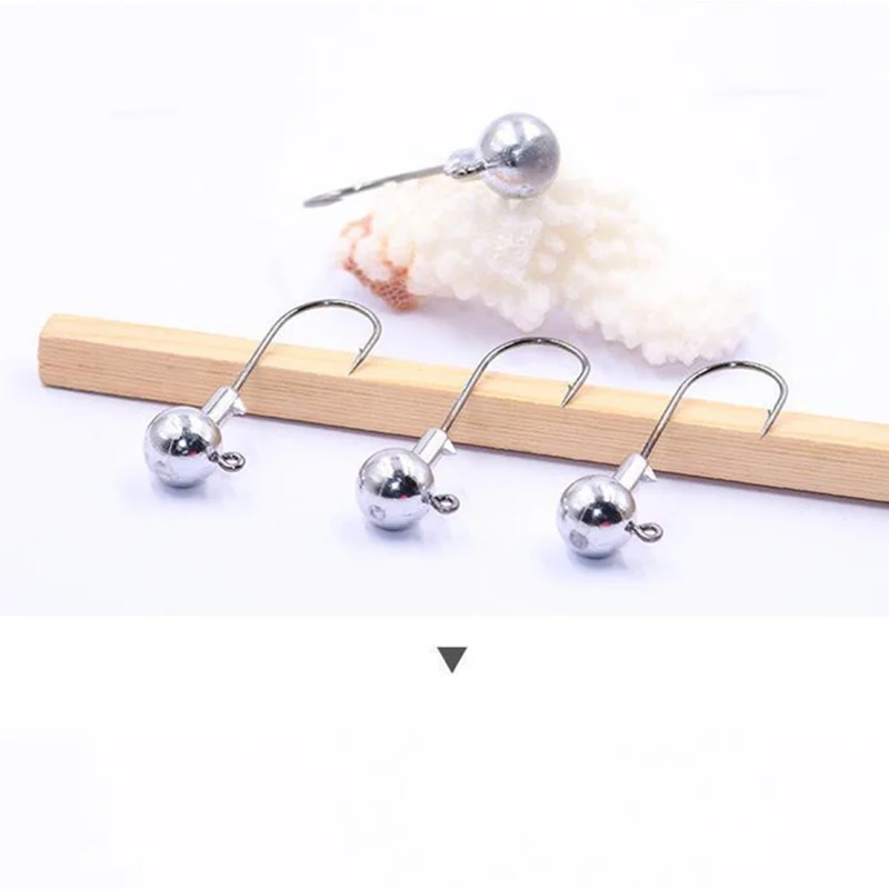 5Pcs/lot 1g-20g Jig Head Hooks Crank Hook Barbed Fishing Hook Lead Head Lure  Hard Bait Soft Worm Jig Hook For Fish Crucian Carp