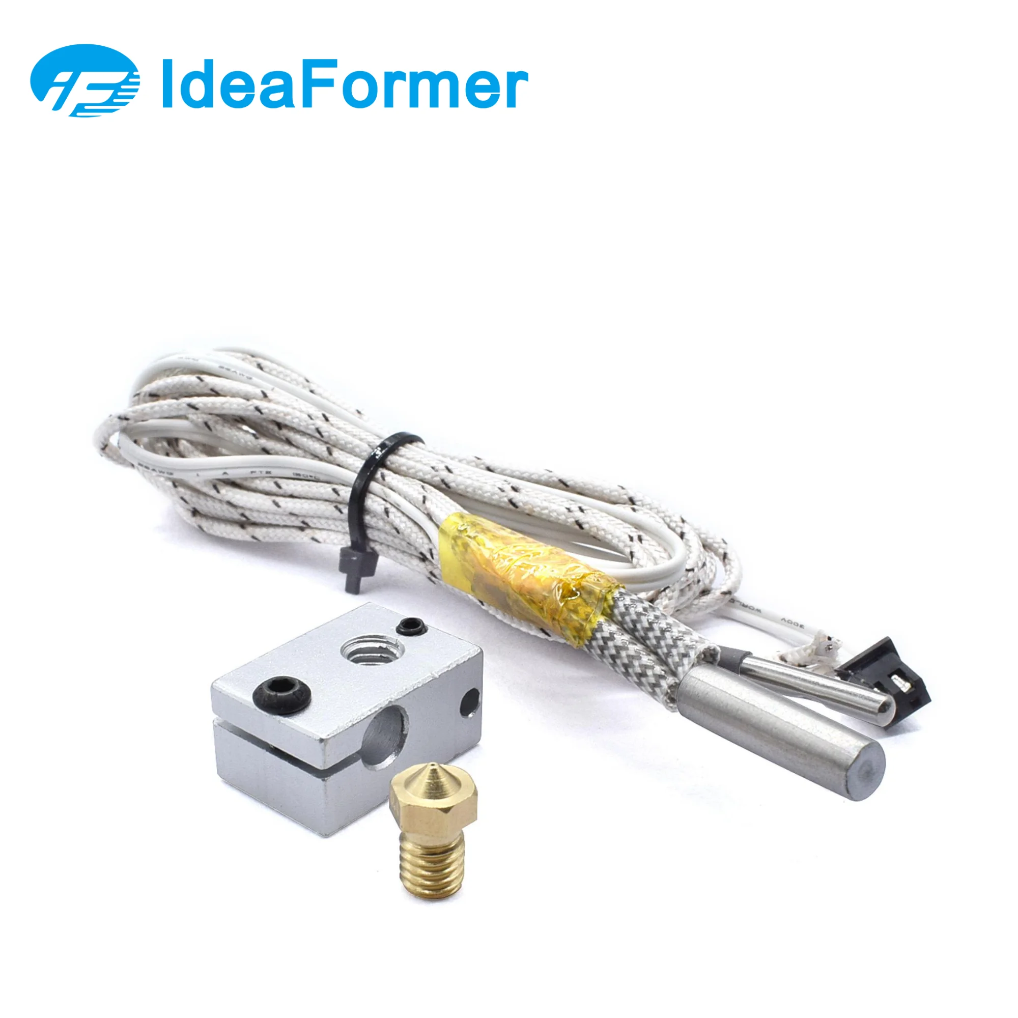 Aquecedor Bloco de Alumínio Ntc100k Termistor 12v 24v 50w Tubo de Aquecimento para E3d v6 Hotend Extrusora 3d Printer Parts Atualizado v6 - Imagem 2