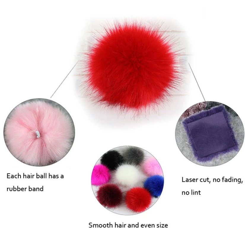 12pcs Pom-Poms for Hats Hairball Decorative Creativity DIY Crafts for Handicraft Pompon Natural Fur Accessories for Toys