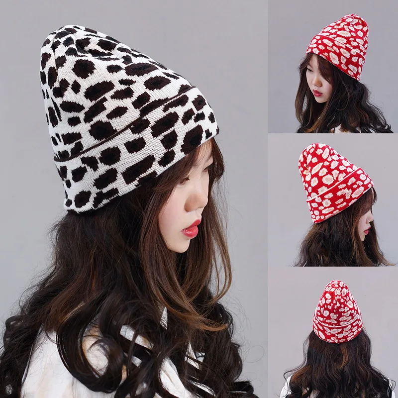 

MoneRffi Embroidery 5 Colours Knitted Winter Hat Solid Hip-hop Skullies Knitted Hat Cap Costume Accessory Gifts Warm Winter