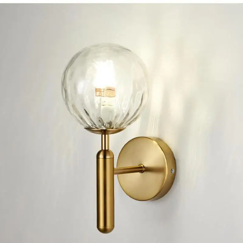 

Glass Ball Modern Wall Lamp Simple Bedroom Bedside Led Wall Light Living Room Corridor Corridor Model Kids Room LED Lamps