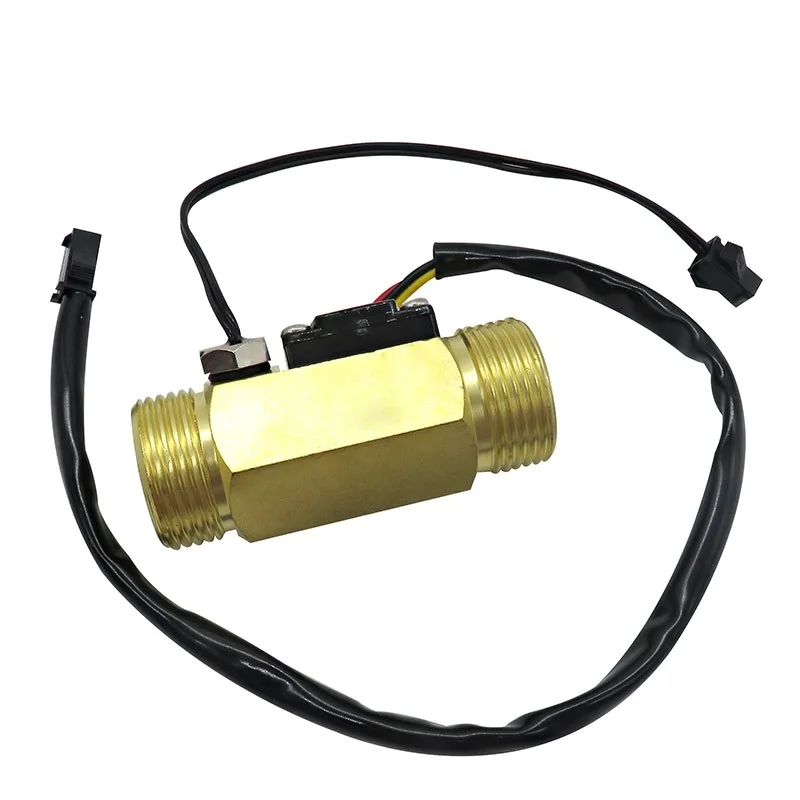 G3/4"Brass Hall flow rate meter NTC temperature measurement G3/4 water flow sensor meter