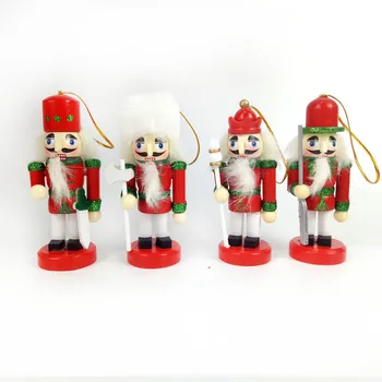 

Set of 4 Christmas Wooden Nutcracker Soldier Ornament Decoration for Home