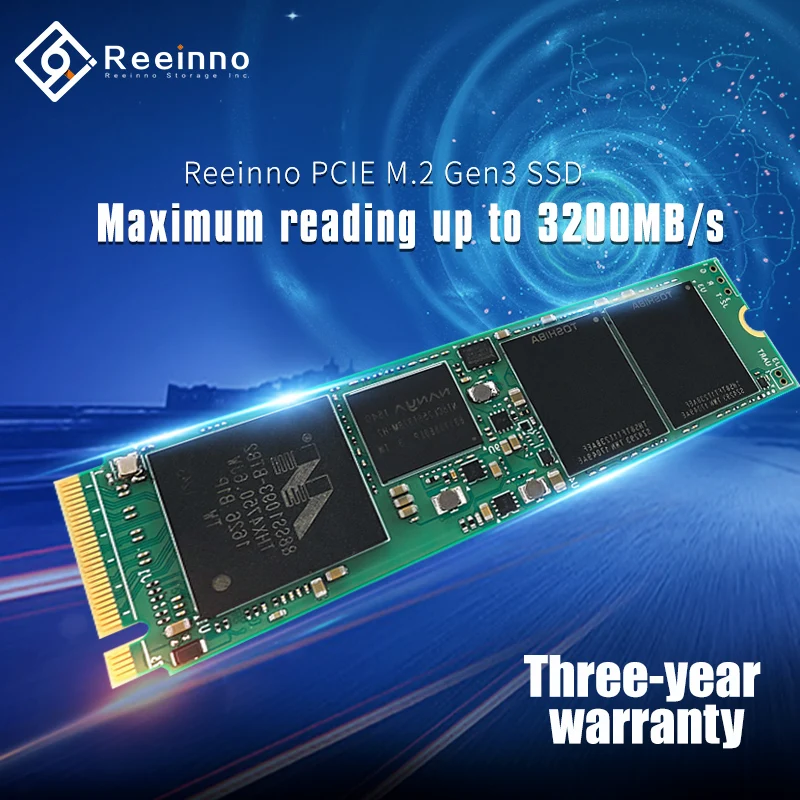 Reeinno ssd m2 512 ГБ для ноутбука Pcie Gen 3 0x4 NVMe 2280 Внутренний твердотельный жесткий диск