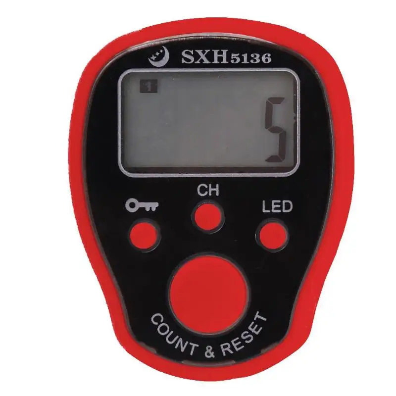 0-99999 счетчик пальцев светодиодный электронный цифровой счетчик стежка маркер ряд ABS пластмассы AG3 Кнопка батарея 45x35x10 мм - Цвет: Красный