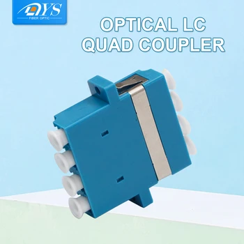 

50pcs LC/UPC Quad Fiber Optic Adapter FTTH Singmode Coupler Plastic 4 cores Connector