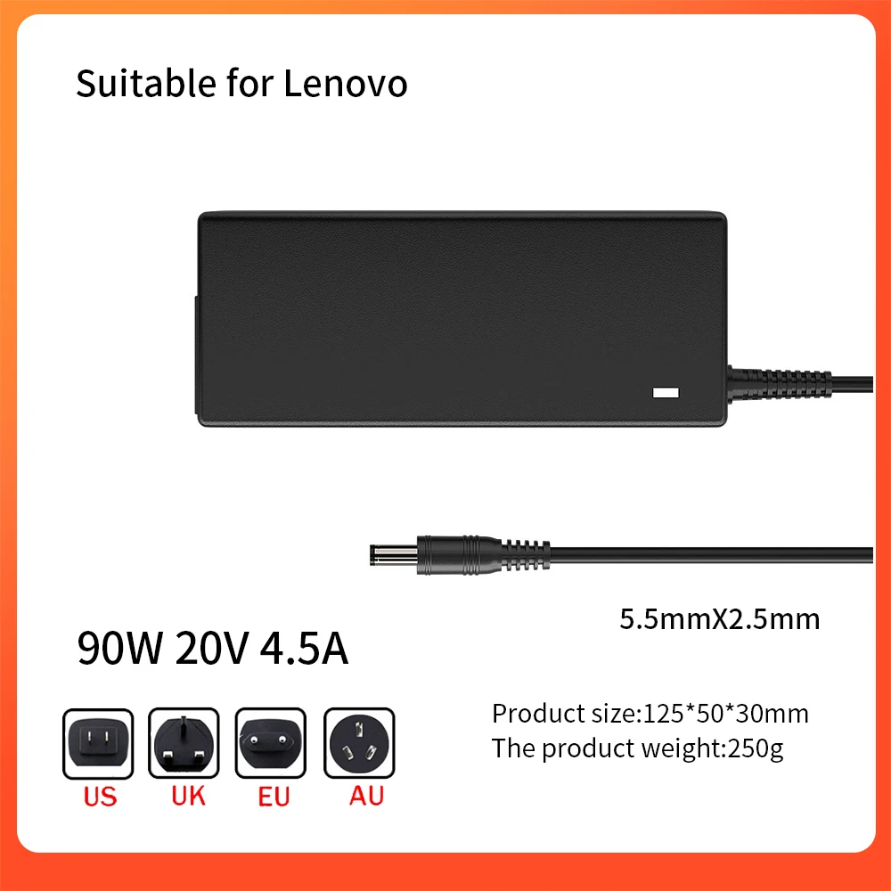 Адаптер питания для ноутбука lenovo 20v4.5a интерфейсное зарядное устройство 5 5*2