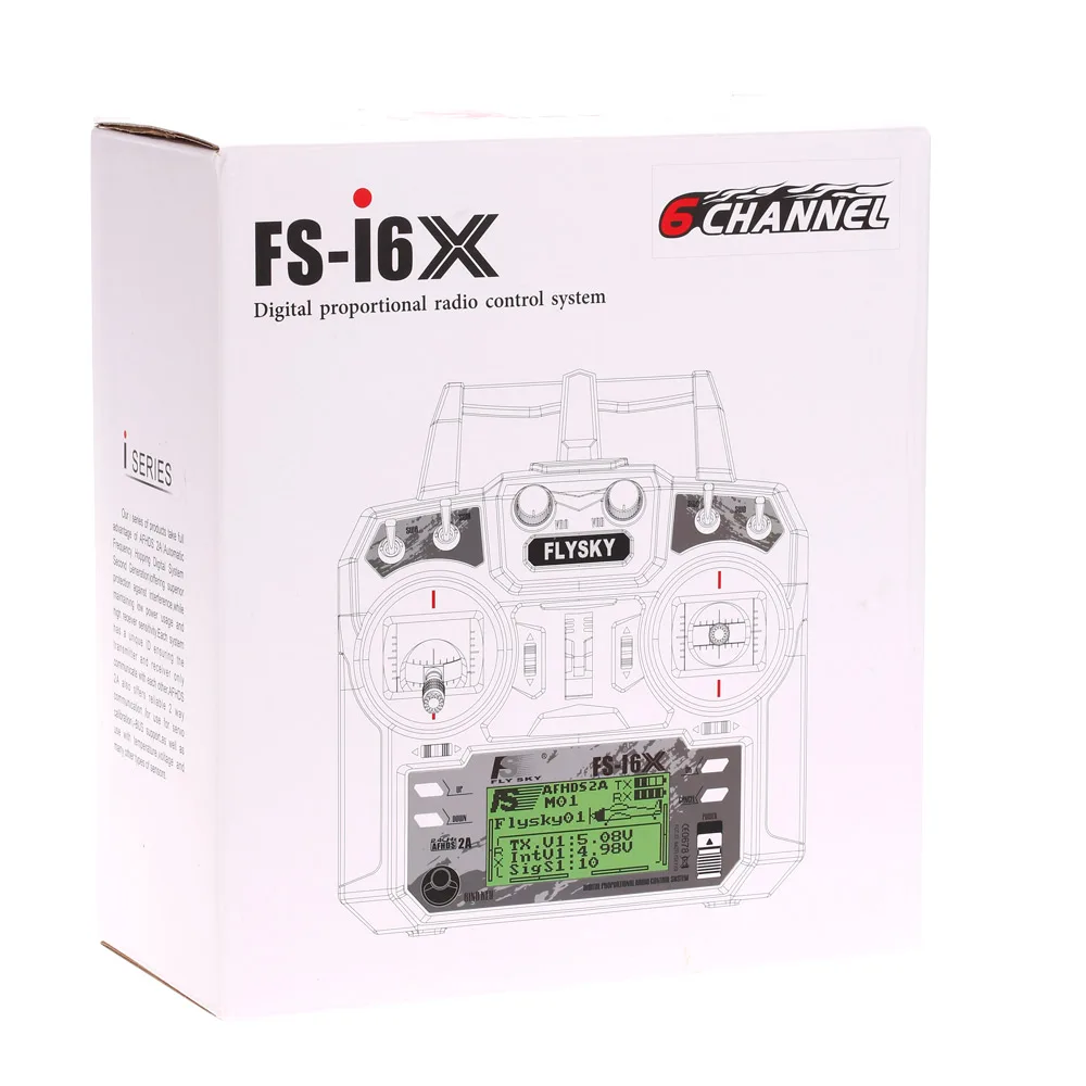 Радиоуправляемые запчасти Flysky FS-i6X 2,4 ГГц 6CH AFHDS 2A Радиоуправляемый передатчик с FS-iA6B приемником для радиоуправляемого дрона самолета вертолета квадрокоптера