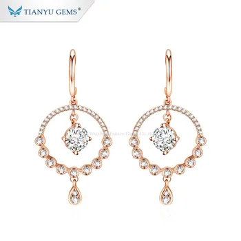 

Tianyu gems 14k rose gold jewelry dangle earring