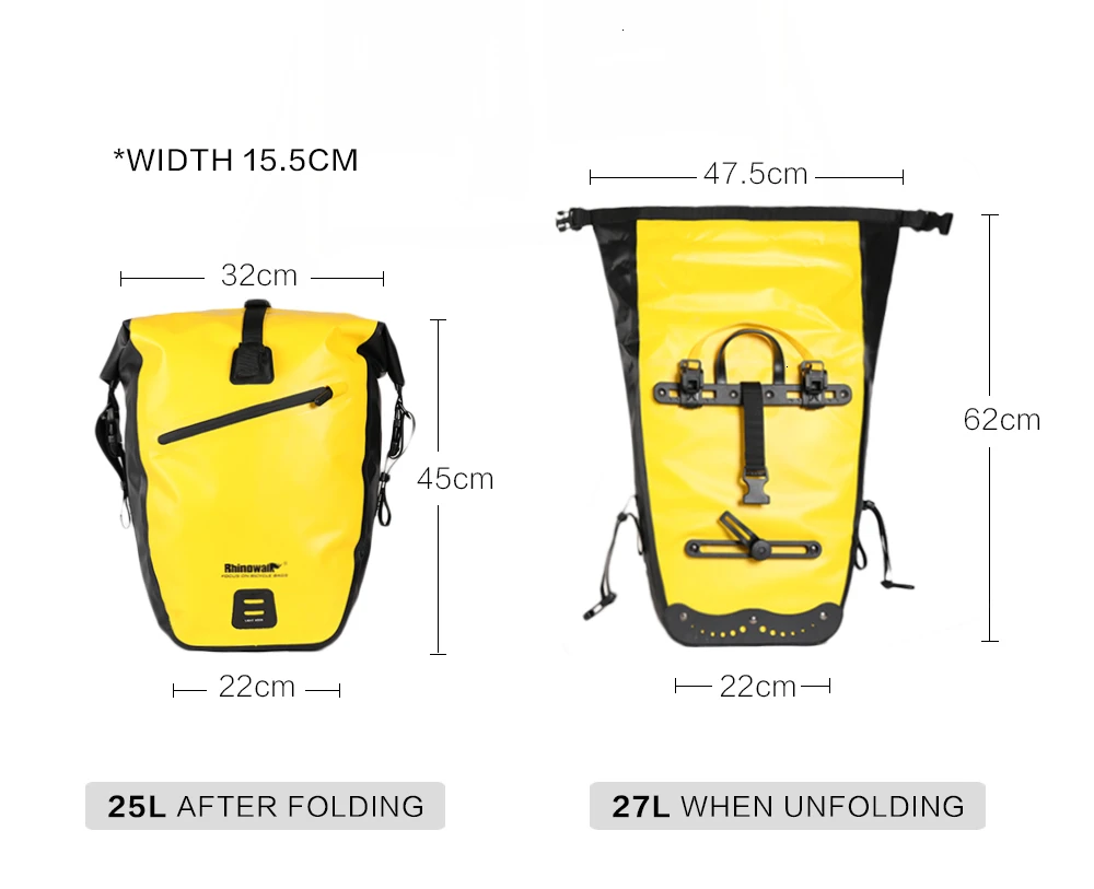 Cheap 25L-27L Waterproof Bike Bag MTB Road Bike Bicycle Rear Rack Pannier Bag Cycling Rear Seat Bag Shoulder Bag Bike Accessories 22