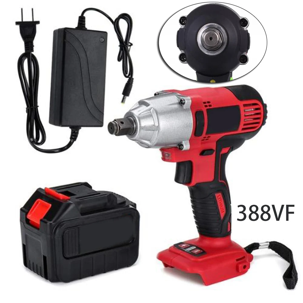 

1*Impact Wrench 21V 1/2in Cordless Electric Waterproof Impact Wrench With LED Work Light+Battery Brand New