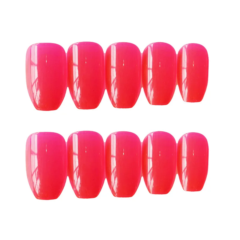 24 шт./компл. желе ногти желе стеклянные конфеты ногти летний атрибут полупрозрачный неоновый цвет УФ ногти поддельные ногти