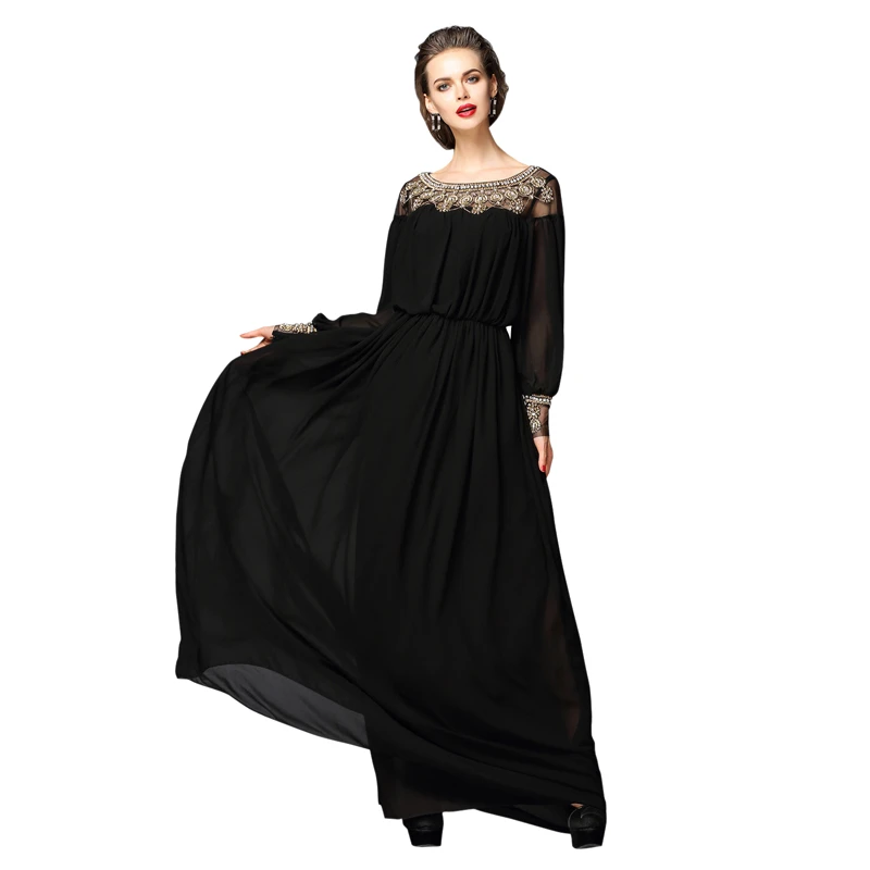 aliexpress long sleeve maxi dress