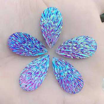 

15*29mm Water drop Resin Rhinestone Crystal Flat Back stones for Wedding Decoration 90pcs/lot -E001*6